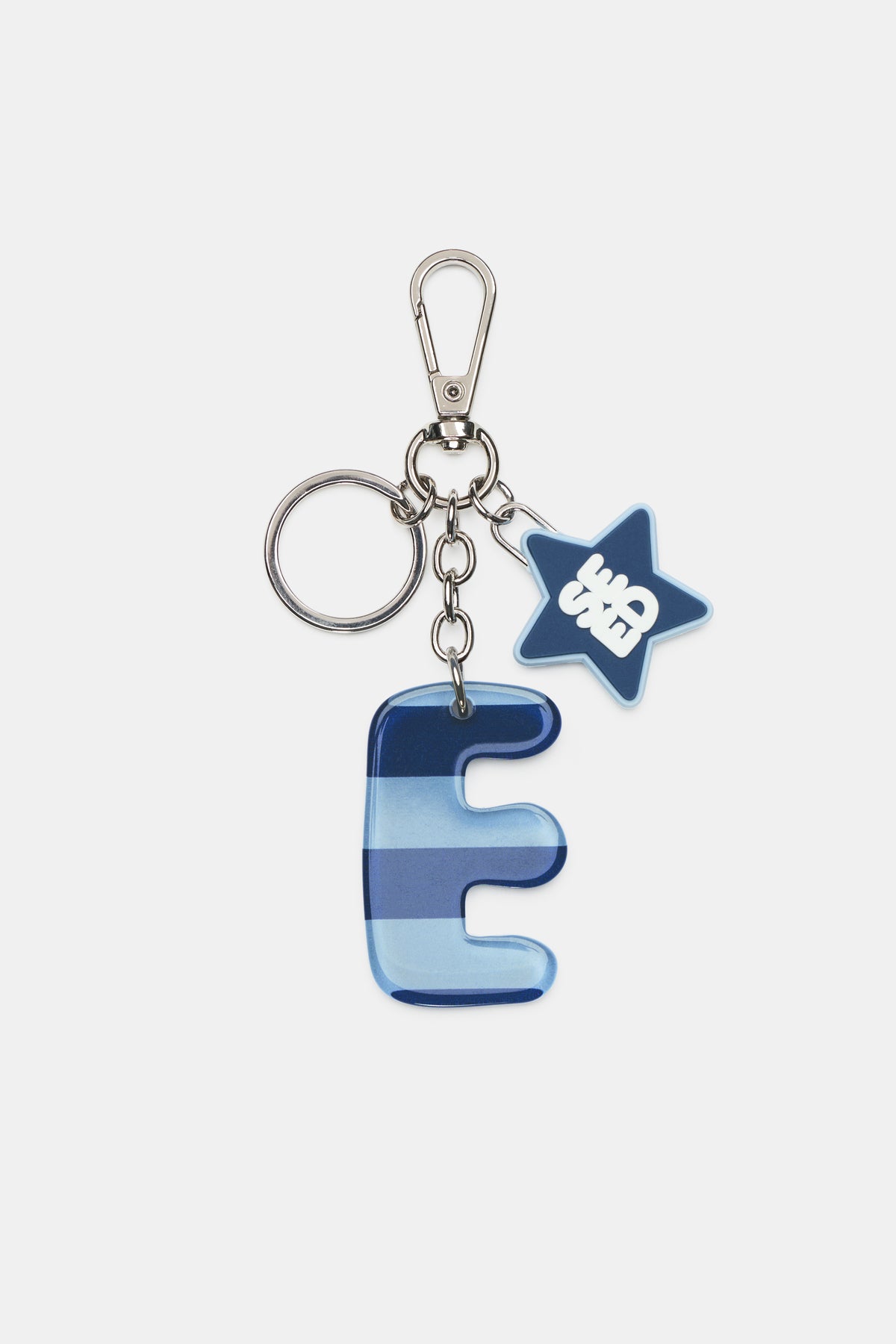Blue Stripe Initial Keyring