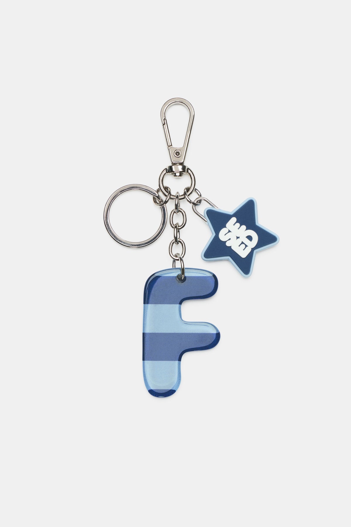 Blue Stripe Initial Keyring