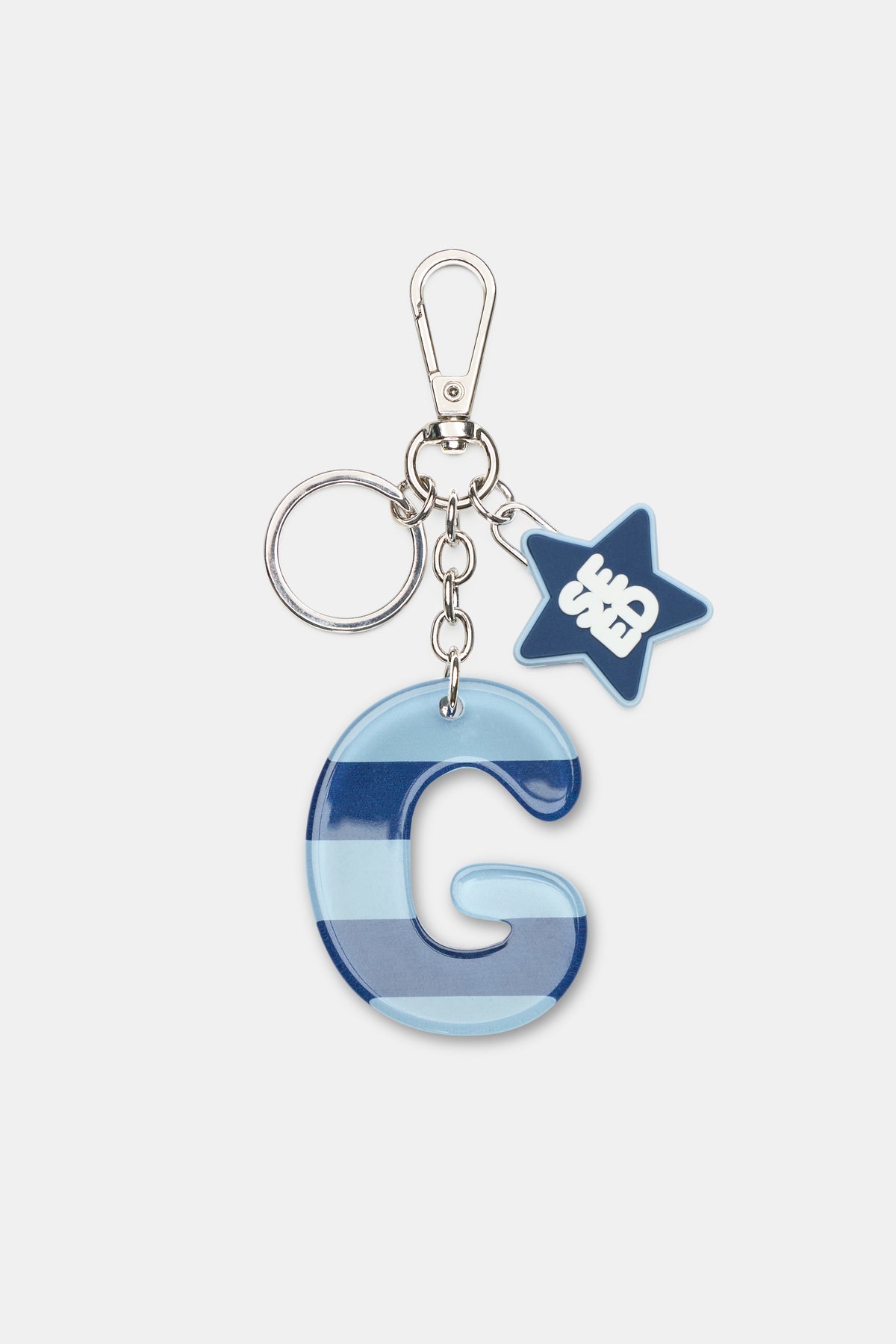 Blue Stripe Initial Keyring