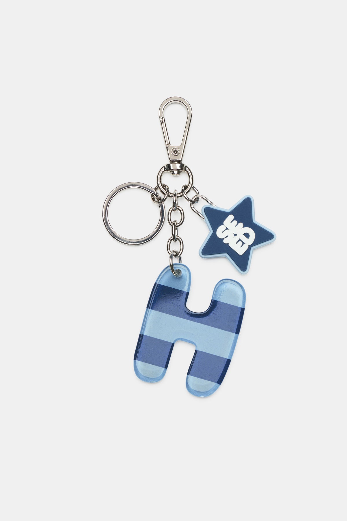 Blue Stripe Initial Keyring