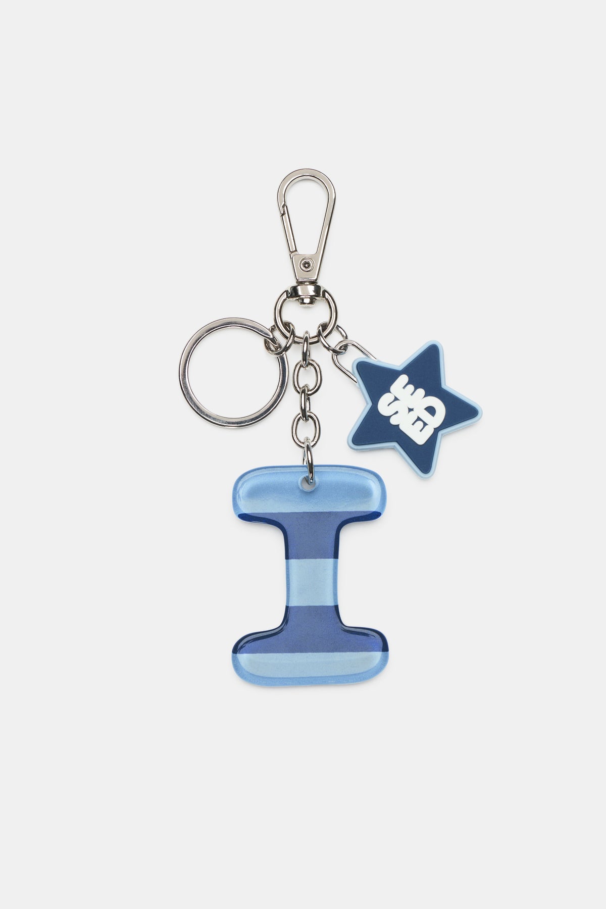 Blue Stripe Initial Keyring