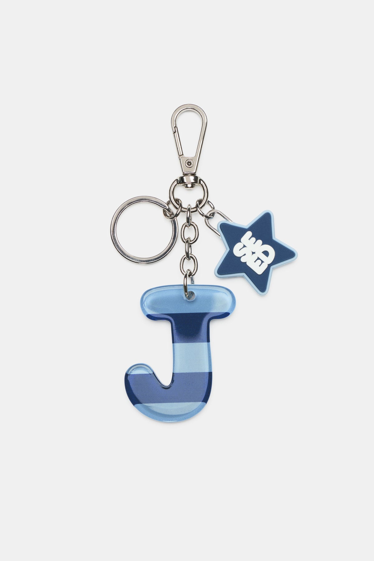 Blue Stripe Initial Keyring