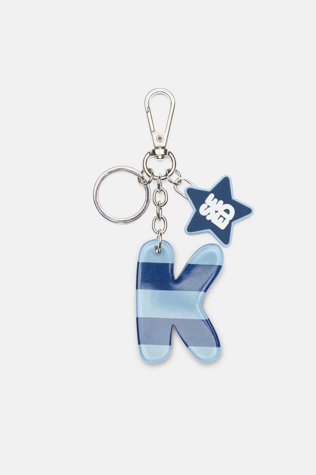 Blue Stripe Initial Keyring