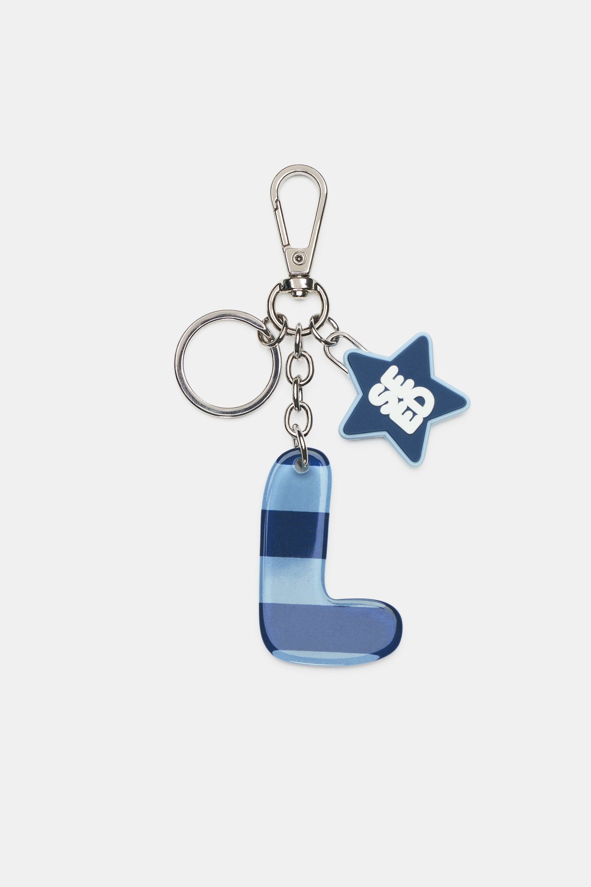 Blue Stripe Initial Keyring