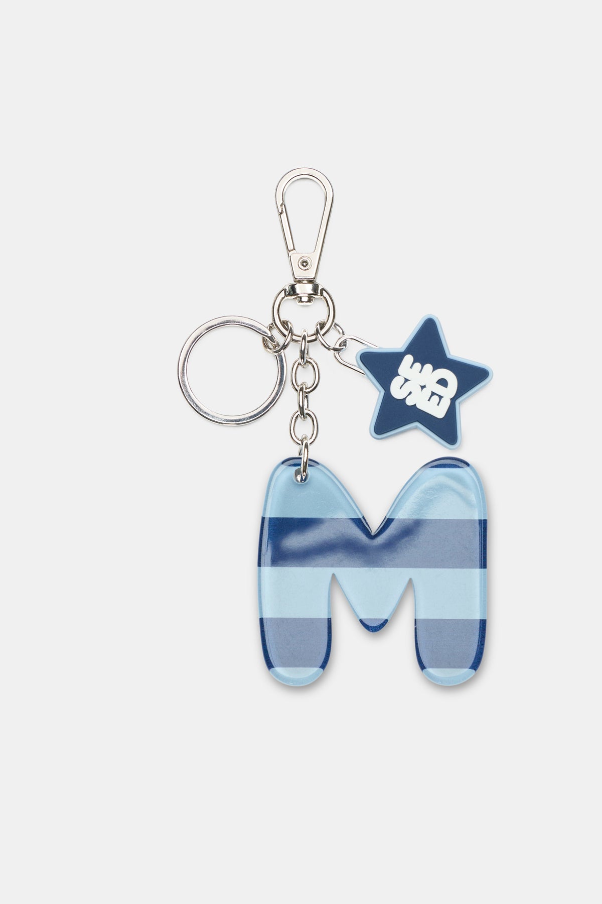 Blue Stripe Initial Keyring
