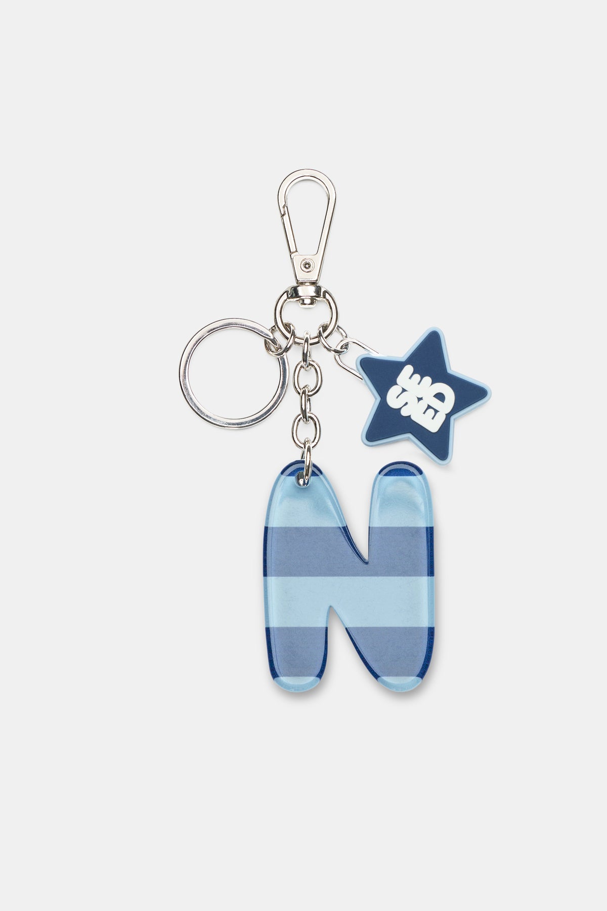 Blue Stripe Initial Keyring