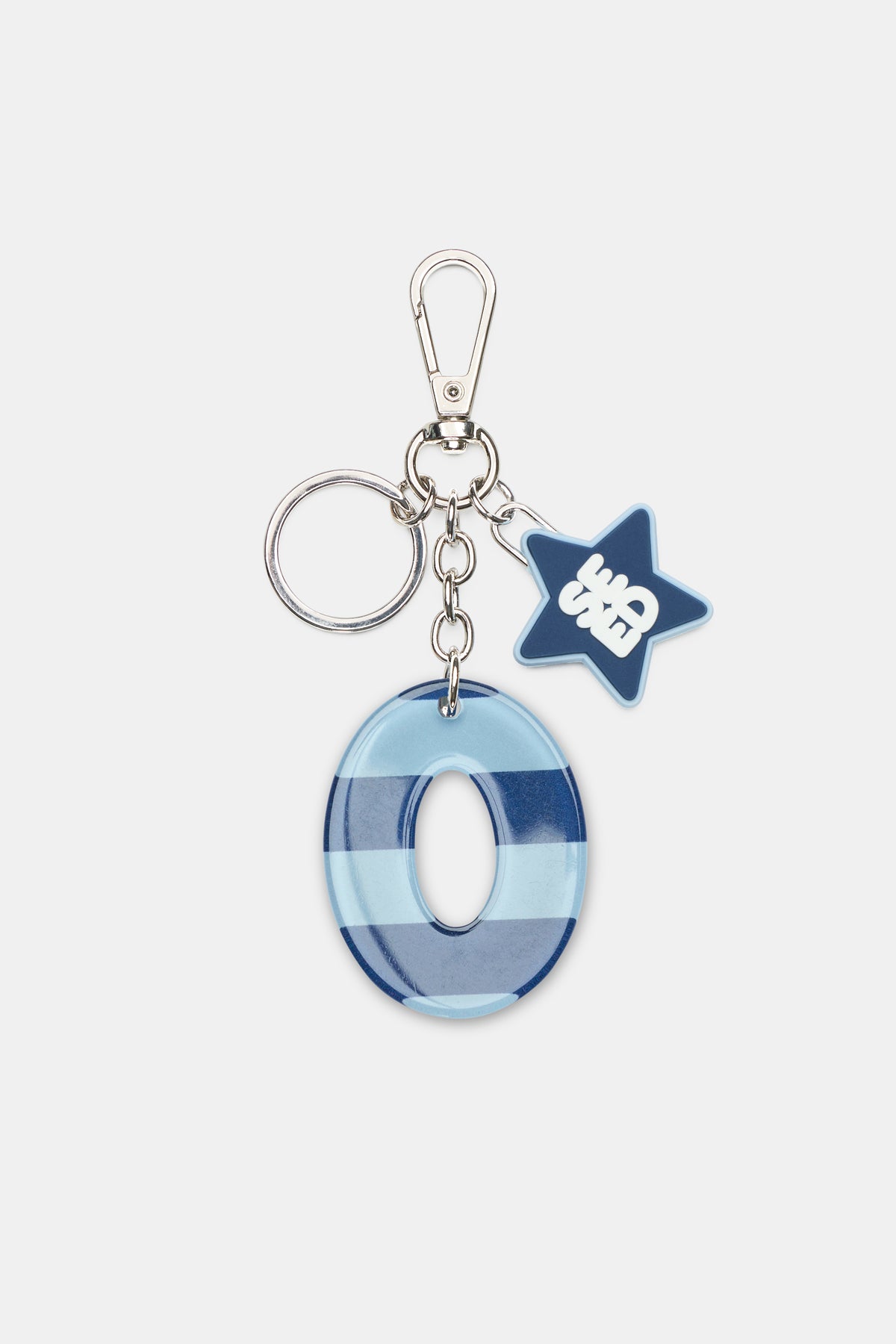Blue Stripe Initial Keyring