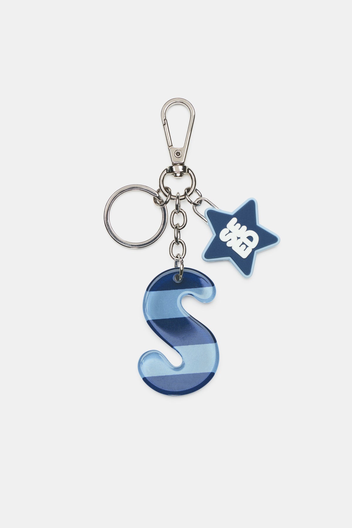 Blue Stripe Initial Keyring