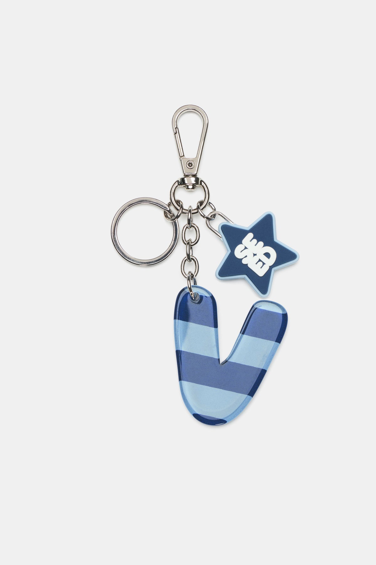 Blue Stripe Initial Keyring