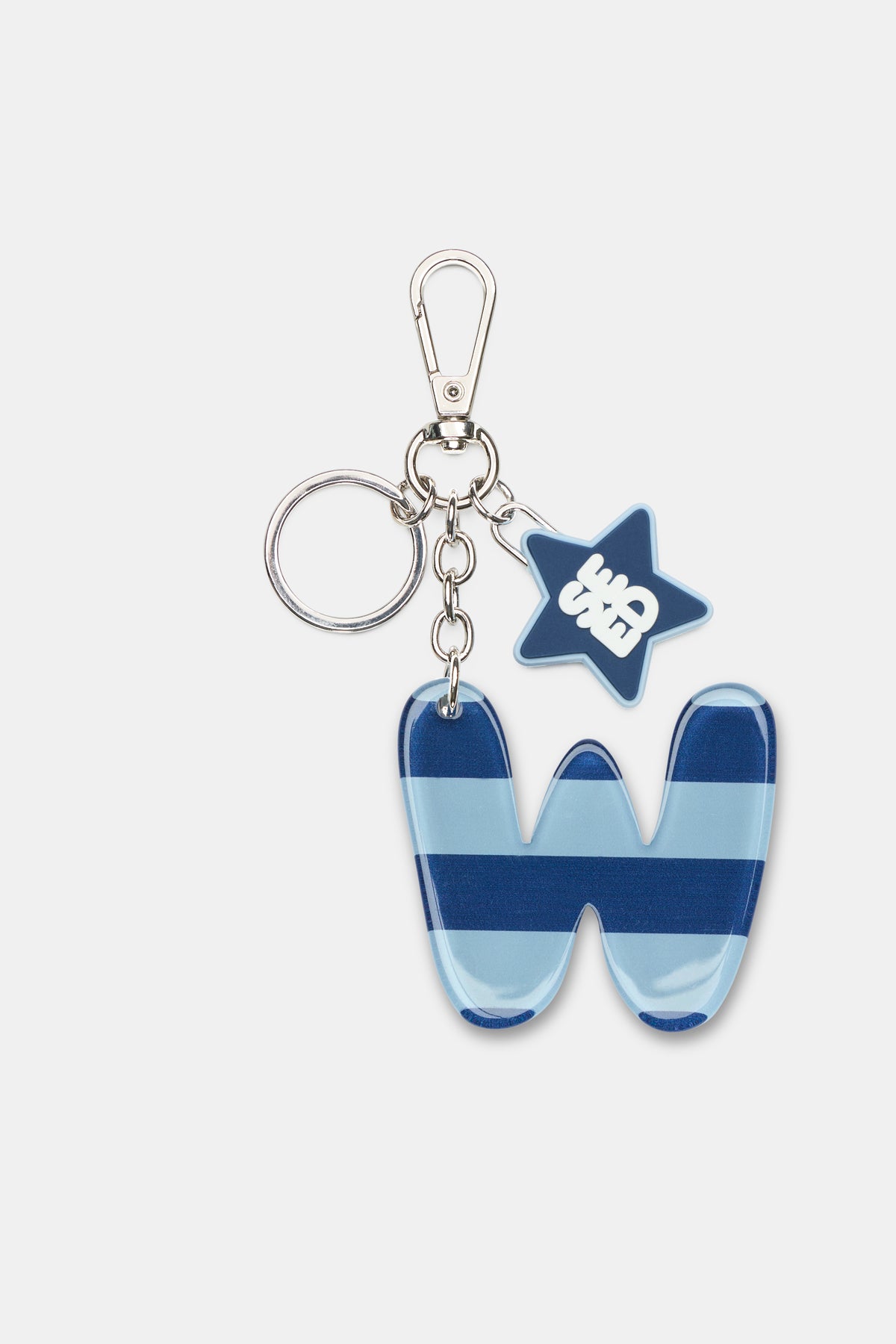 Blue Stripe Initial Keyring