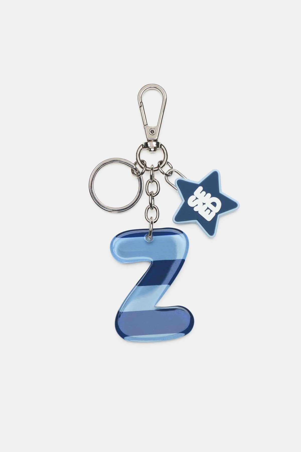 Blue Stripe Initial Keyring