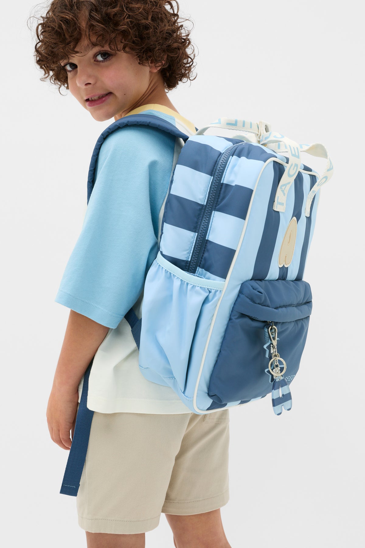 Blue Stripe Initial Backpack