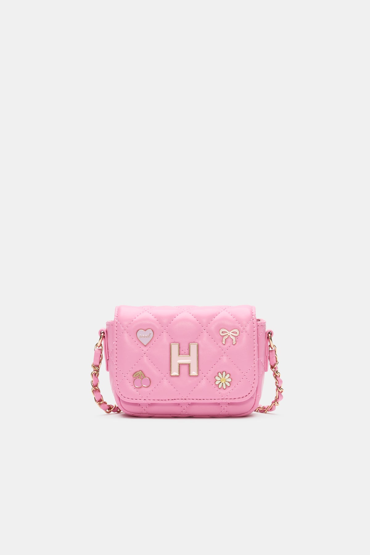 Initial Quilted Charm Bag