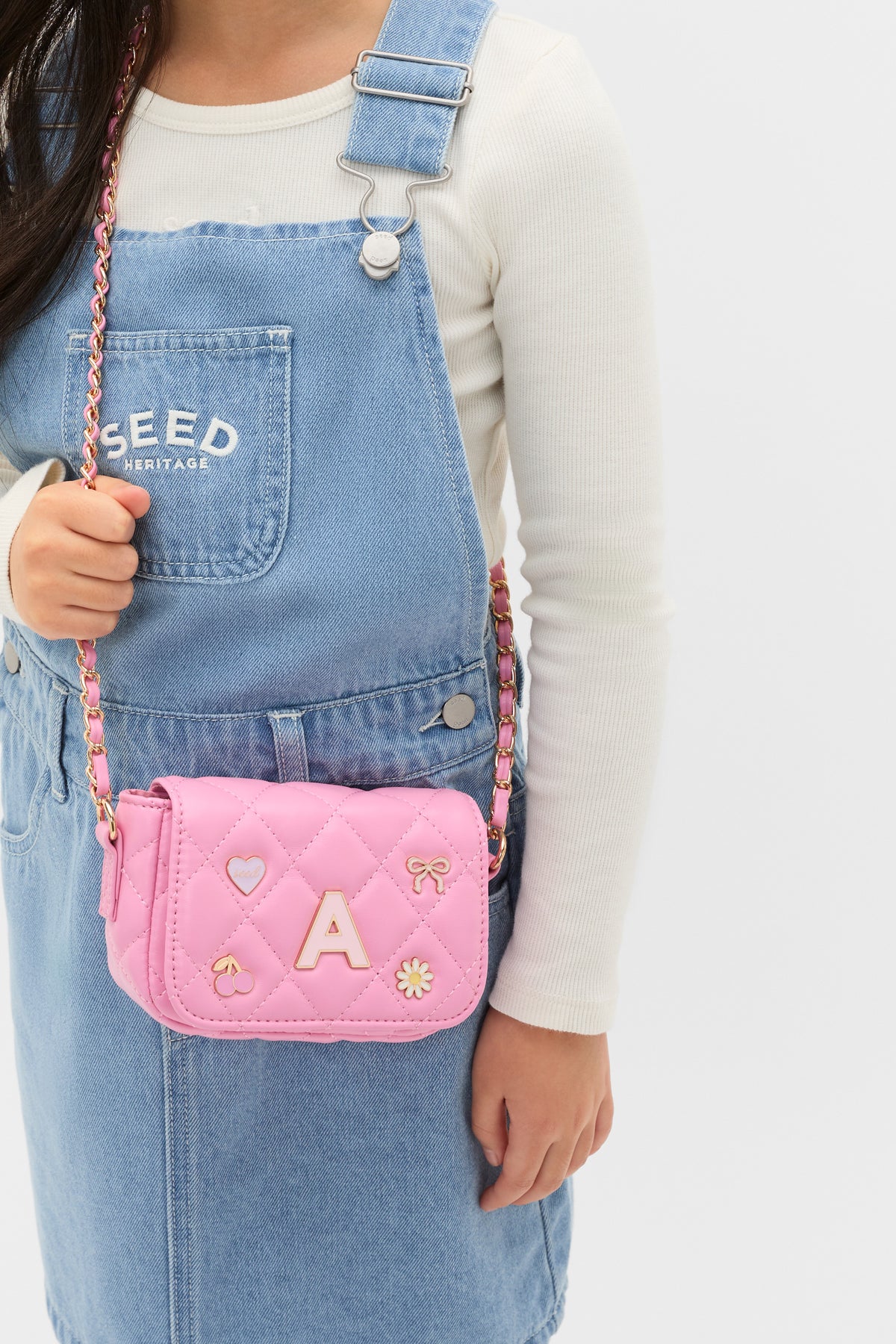 Initial Quilted Charm Bag