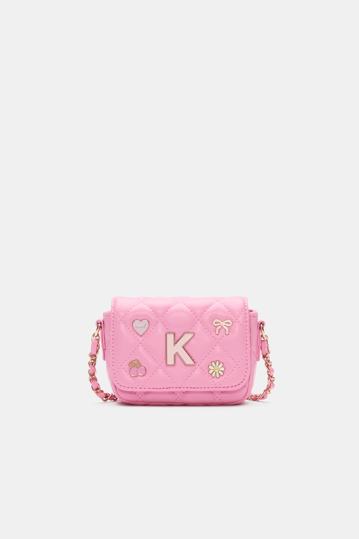 Initial Quilted Charm Bag