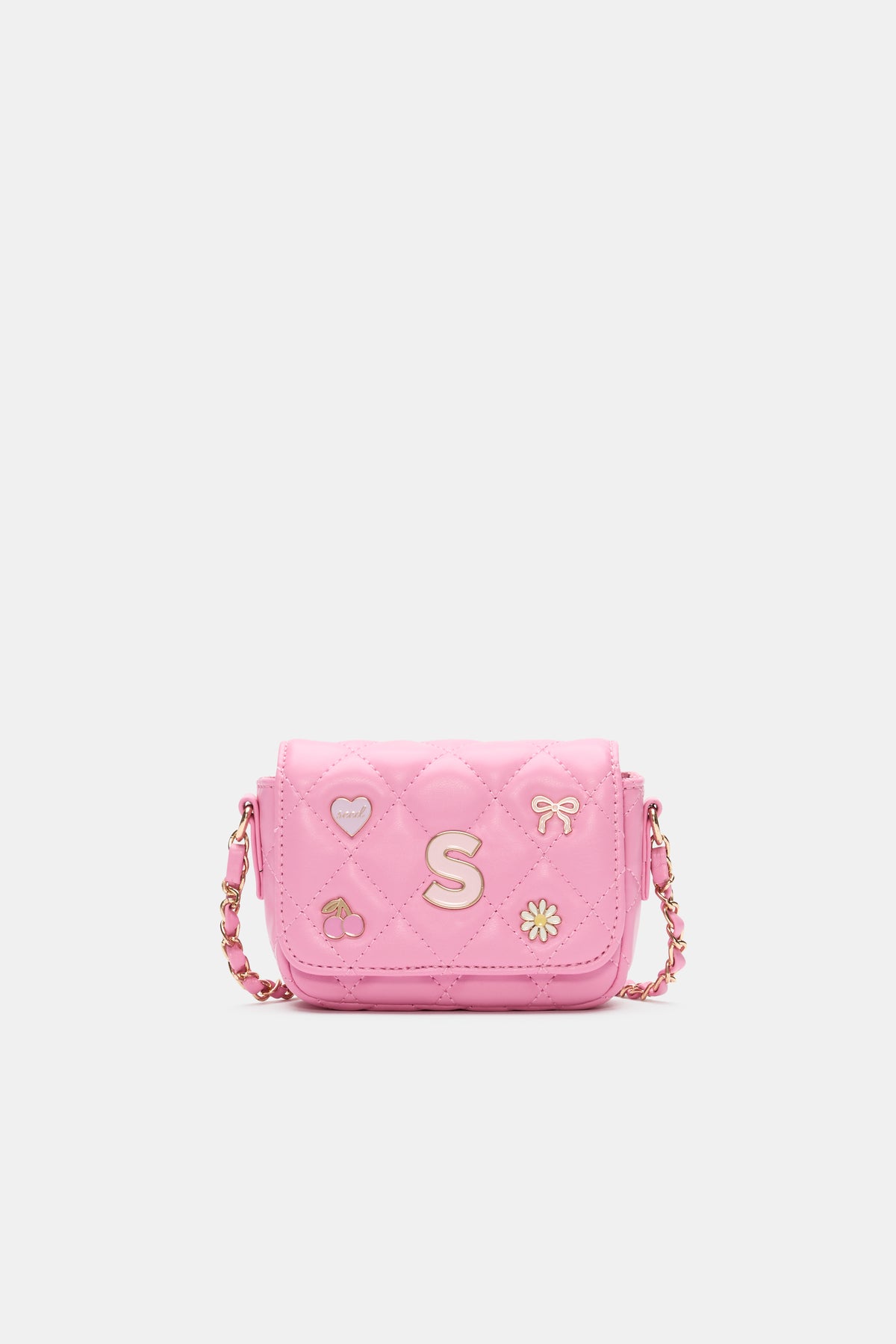 Initial Quilted Charm Bag
