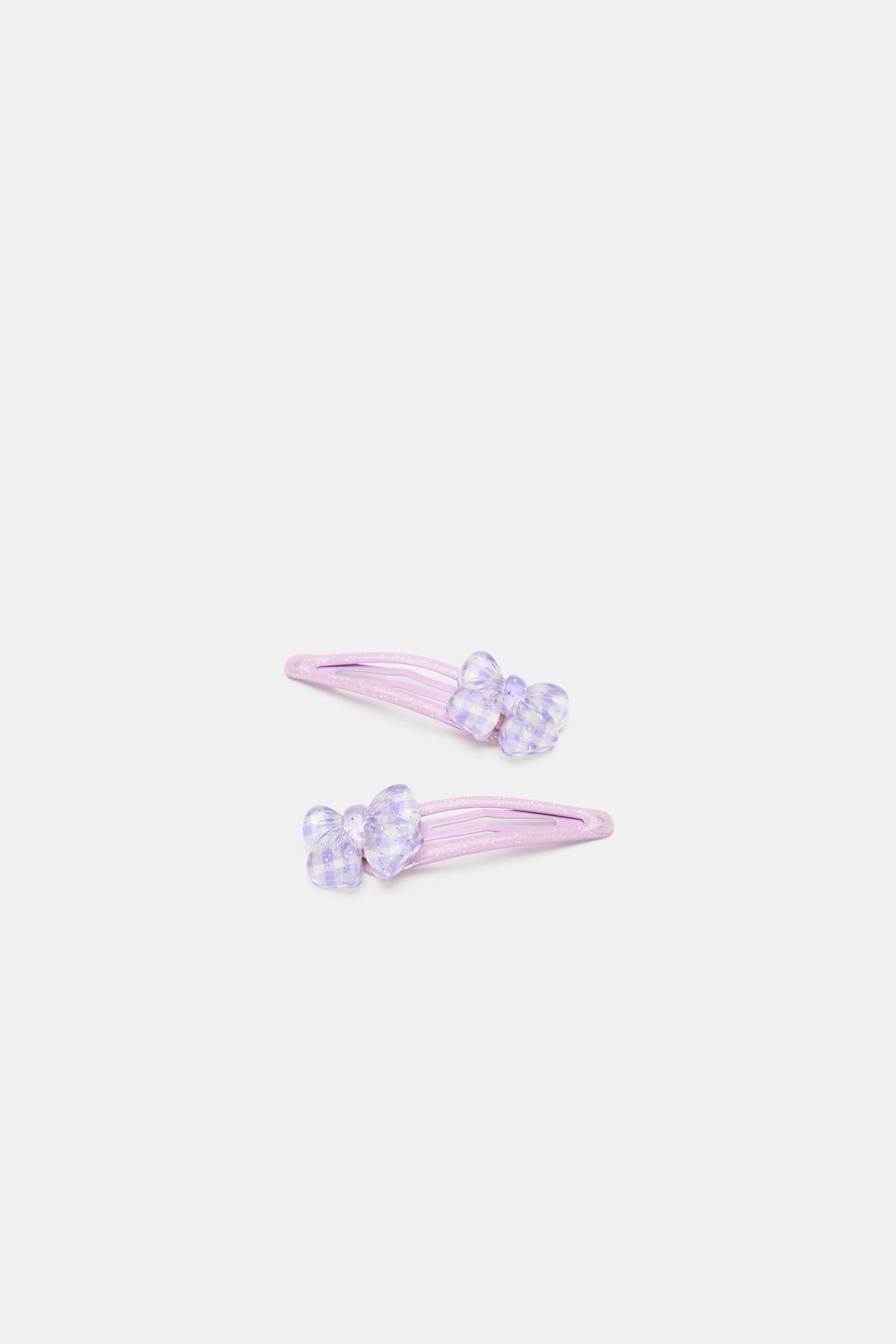 Gingham Glitter Bow Snaps