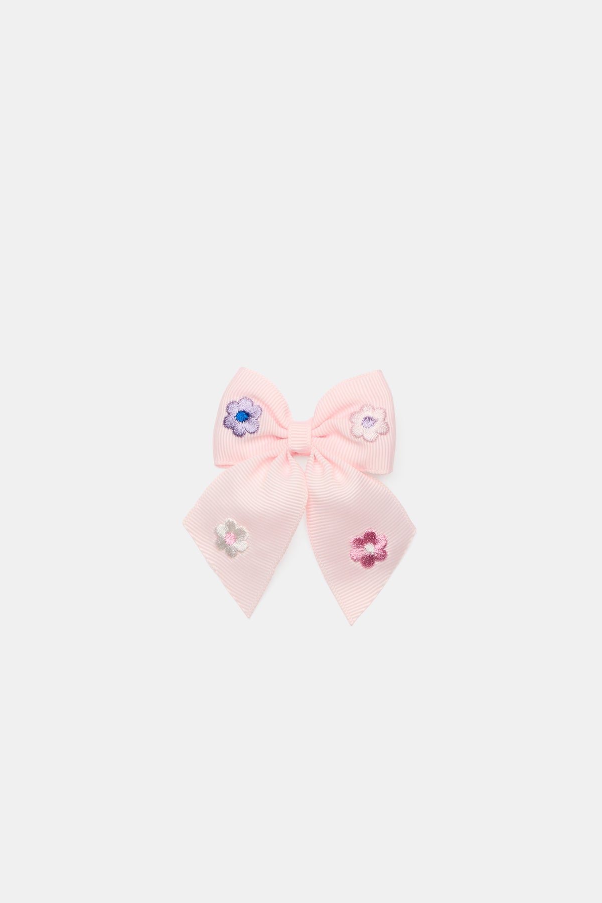 Embroidered Flower Bow Duck Clip