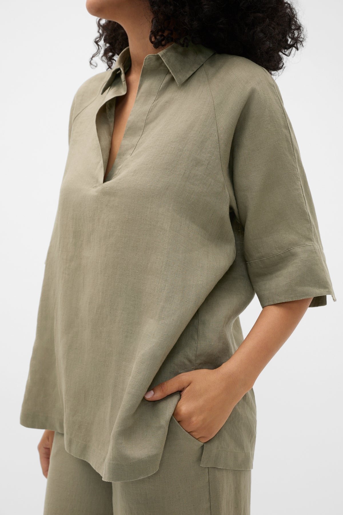 Core Linen Half Placket Popover