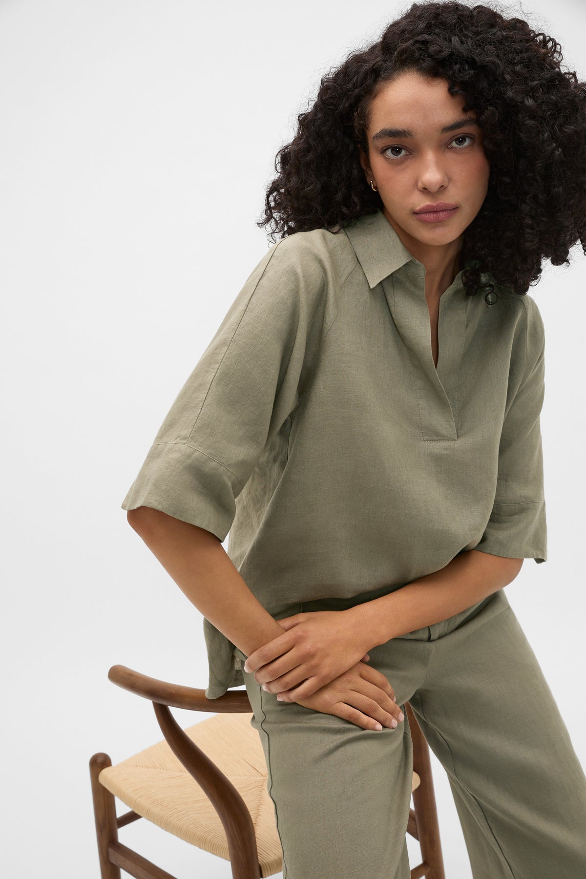 Core Linen Half Placket Popover