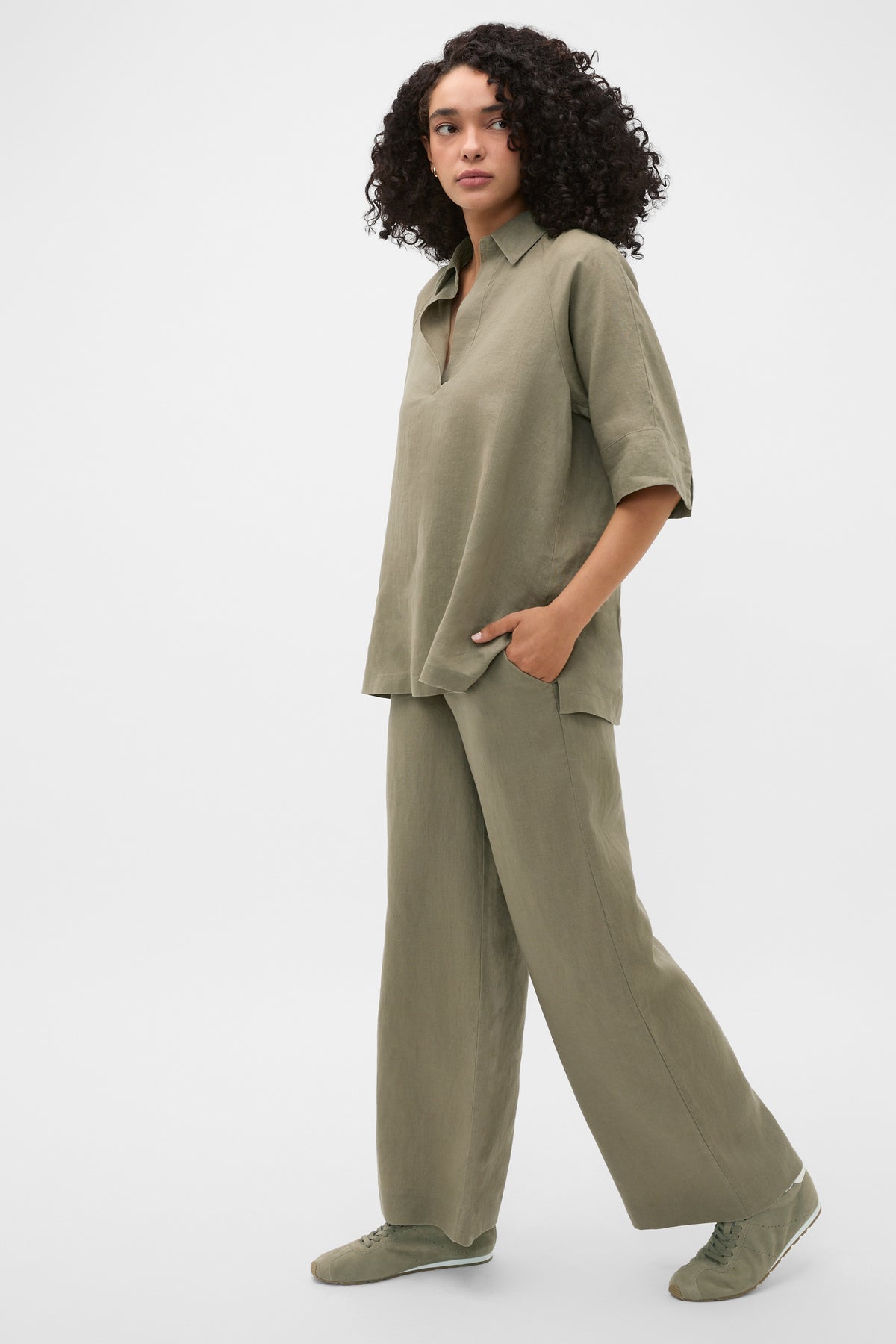 Core Linen Half Placket Popover