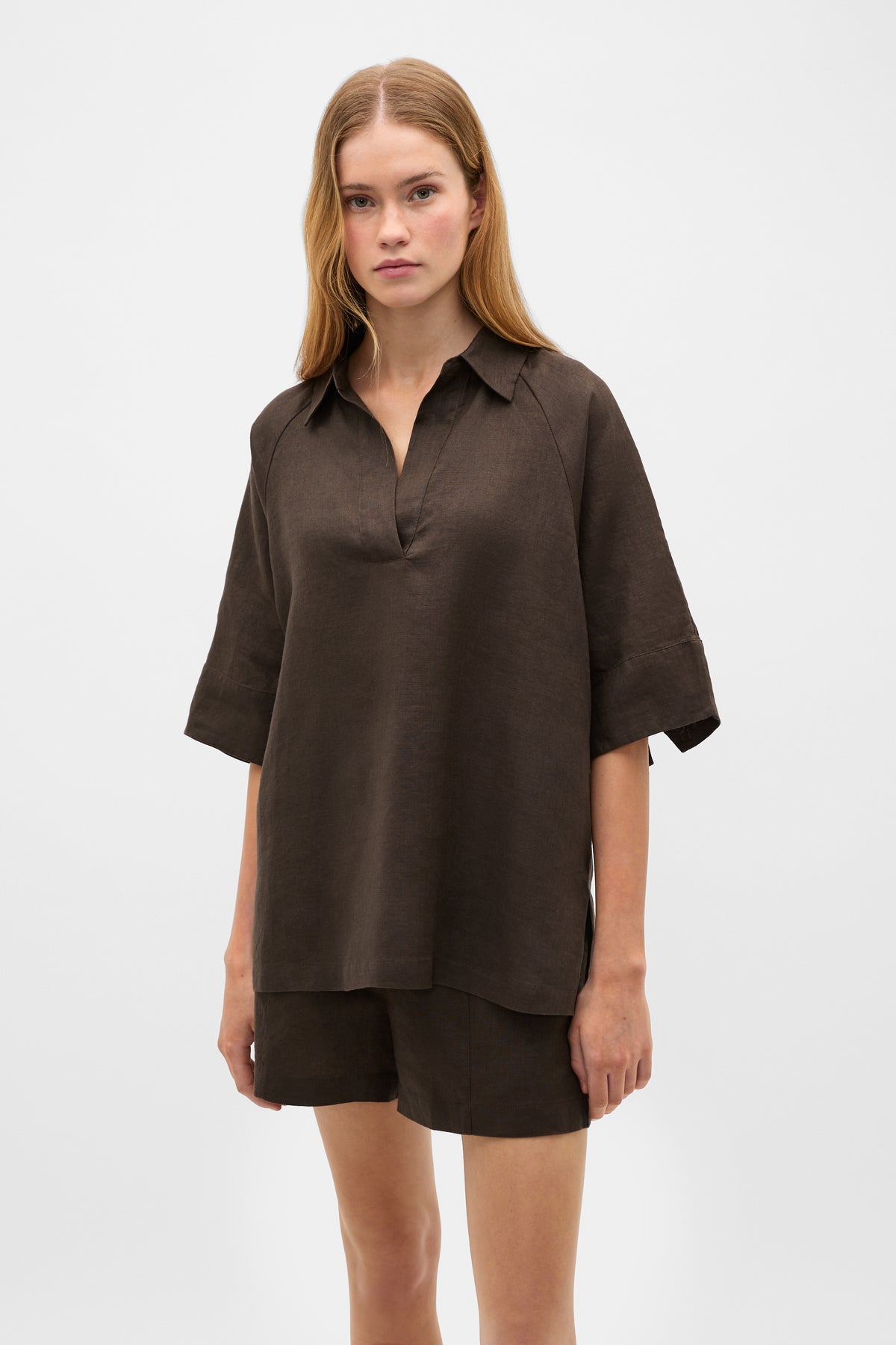 Core Linen Half Placket Popover