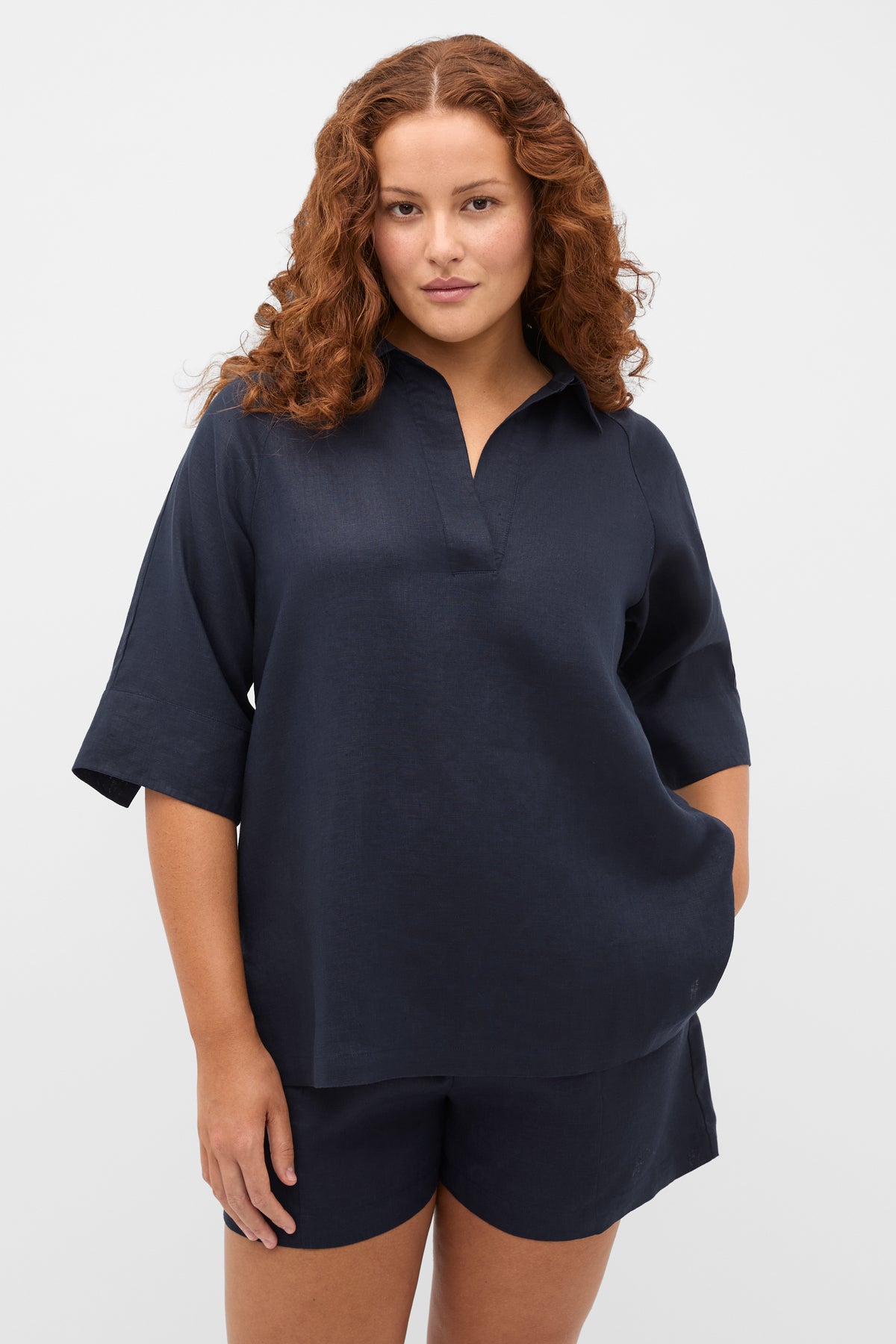 Core Linen Half Placket Popover