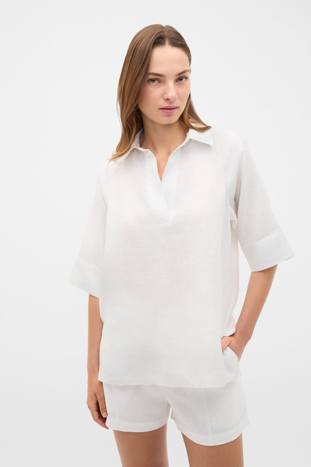 Core Linen Half Placket Popover