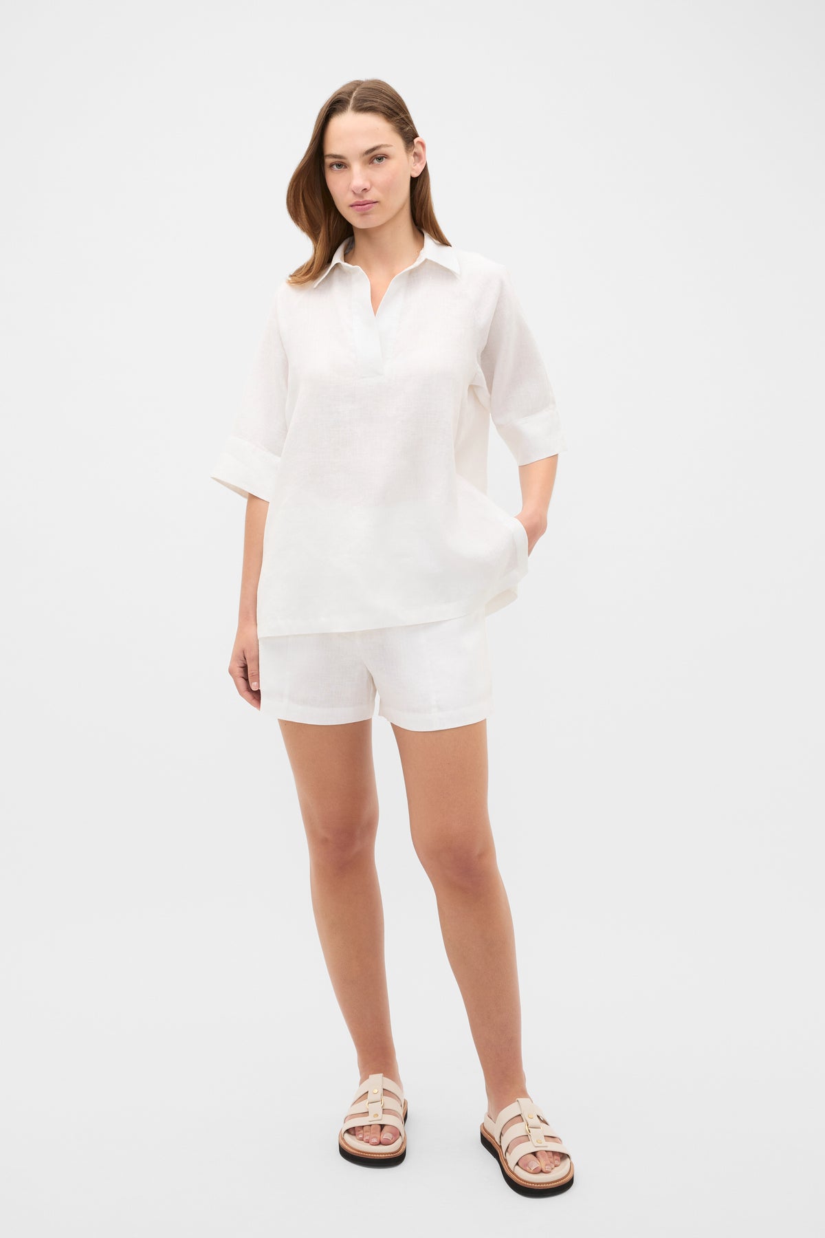 Core Linen Half Placket Popover