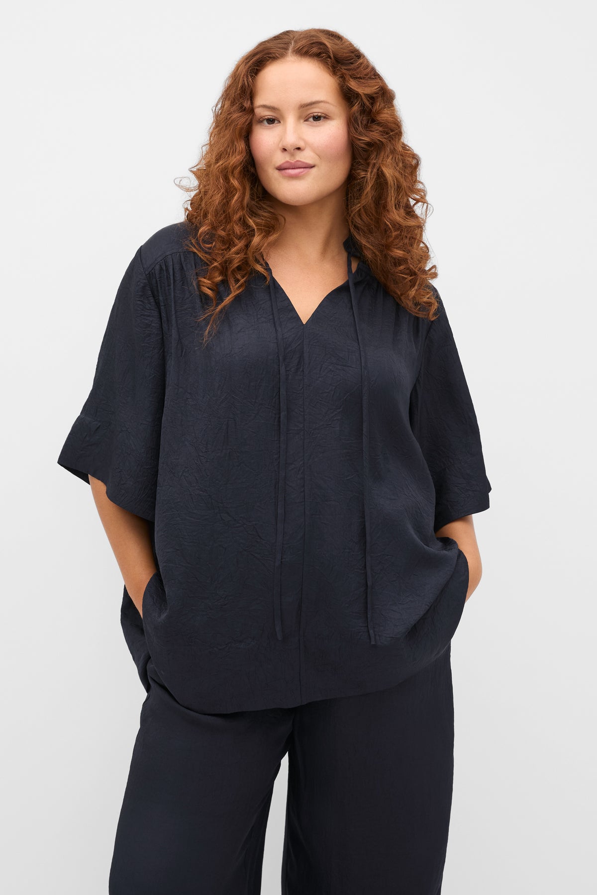 Textured Satin Blouse