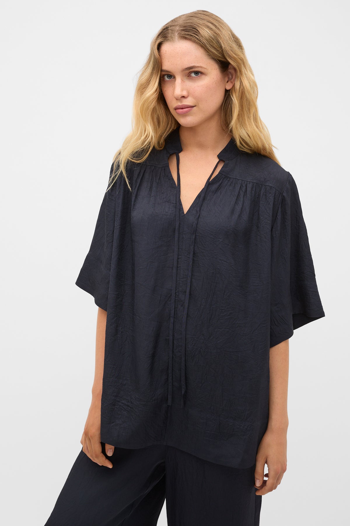 Textured Satin Blouse