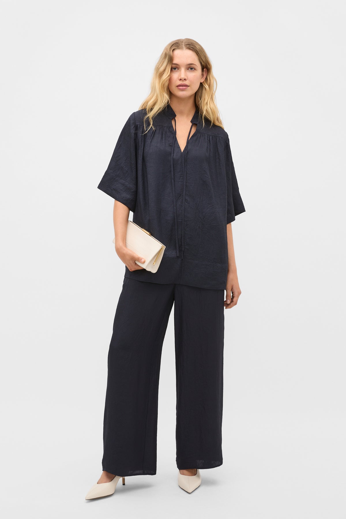 Textured Satin Blouse