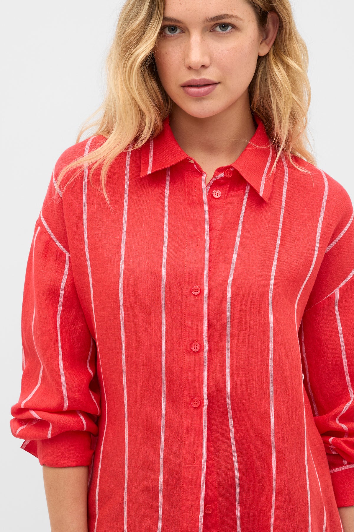 Stripe Linen Oversized Shirt