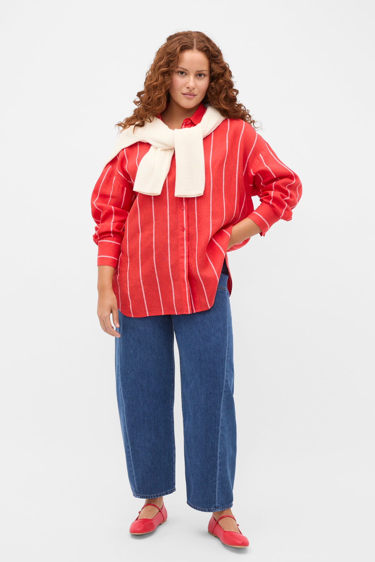 Stripe Linen Oversized Shirt