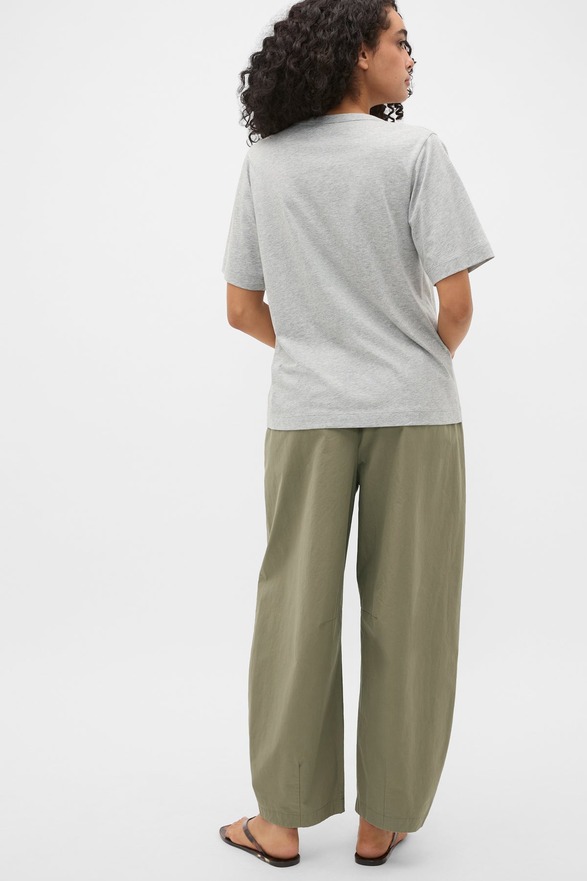 Cotton V Neck Relaxed Tee