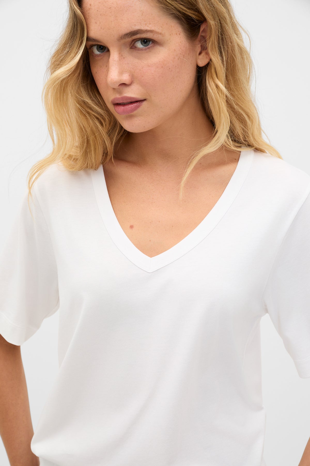 Cotton V Neck Relaxed Tee