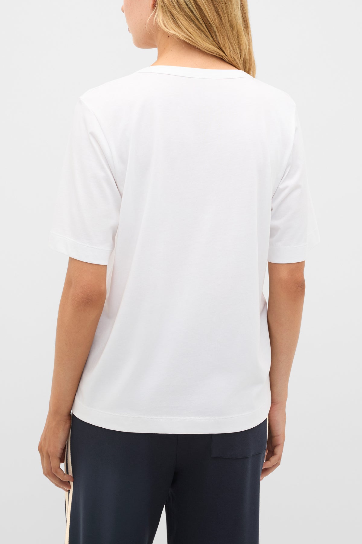 Cotton V Neck Relaxed Tee