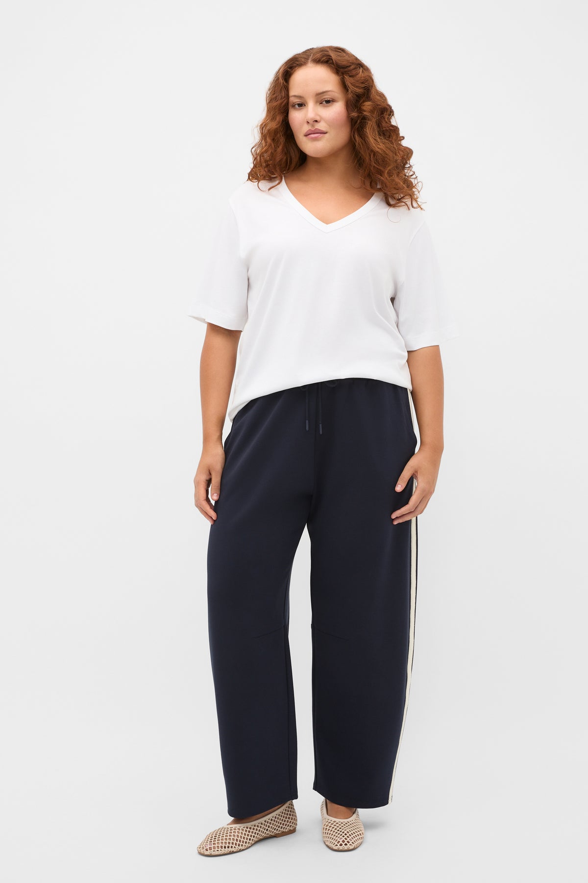 Cotton V Neck Relaxed Tee