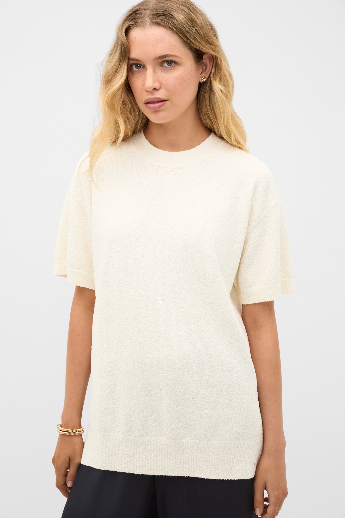 Boucle Oversized Knit Tee
