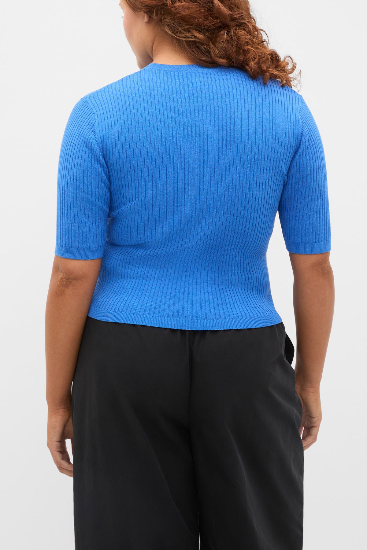Cotton Blend Rib Knit Top