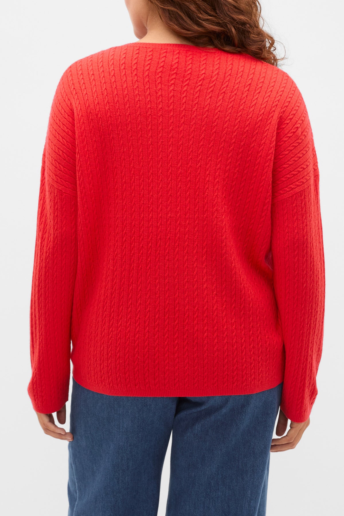 Australian Merino V Neck Cable Knit