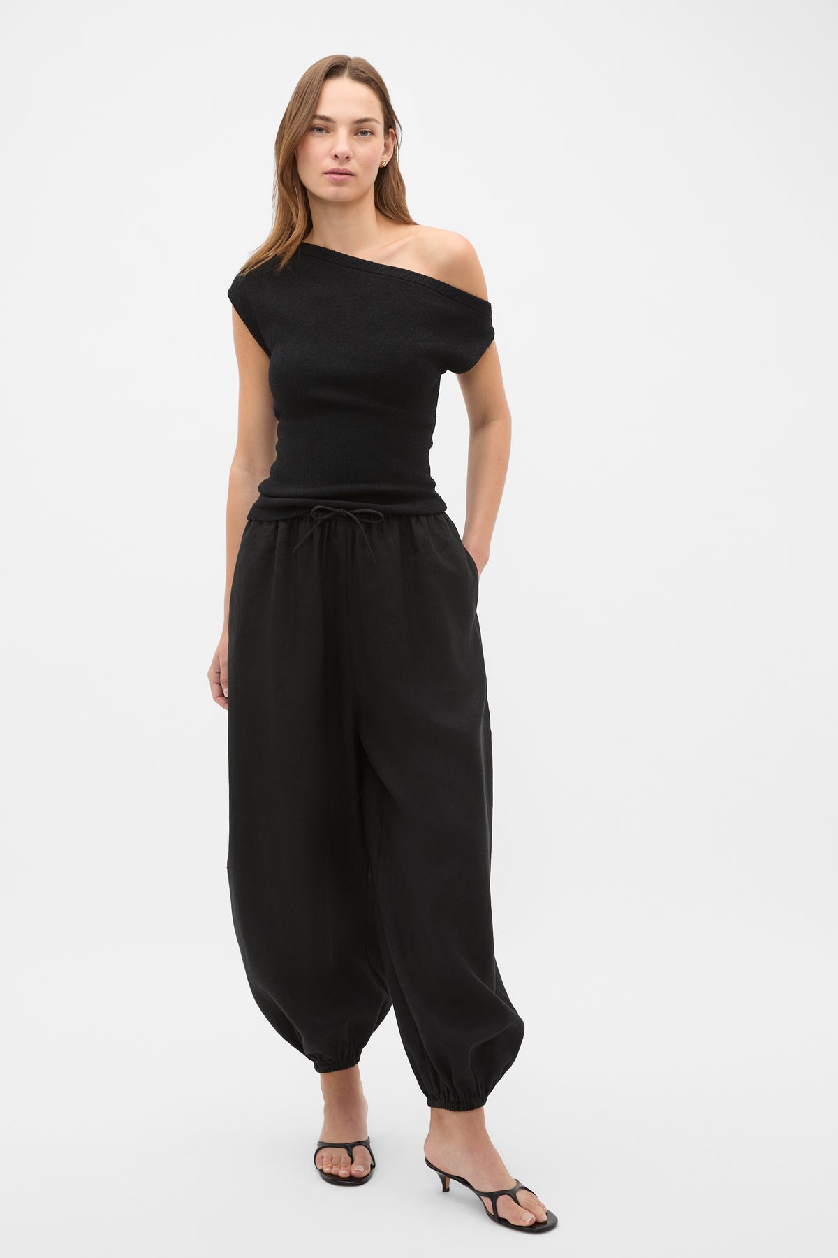 Linen Balloon Tie Pant