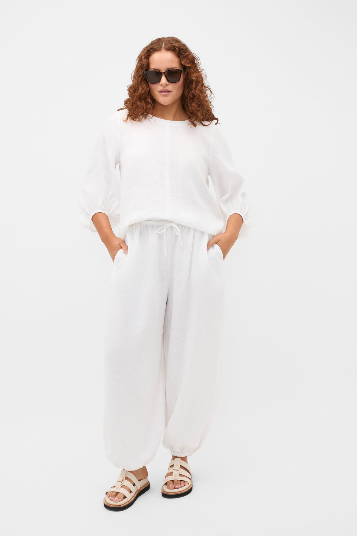 Linen Balloon Tie Pant