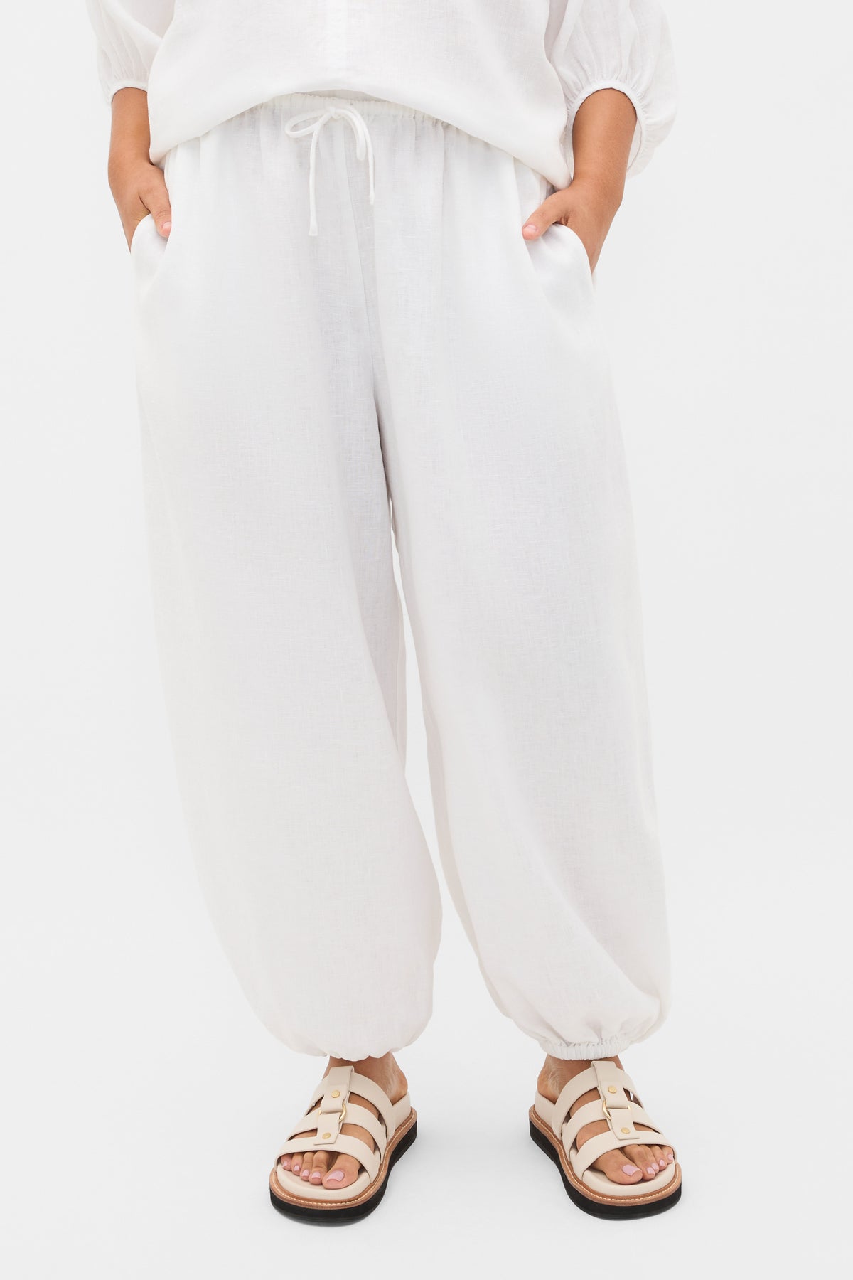 Linen Balloon Tie Pant