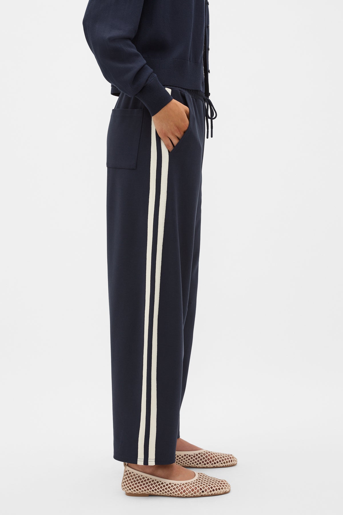 Side Stripe Barrel Leg Pant