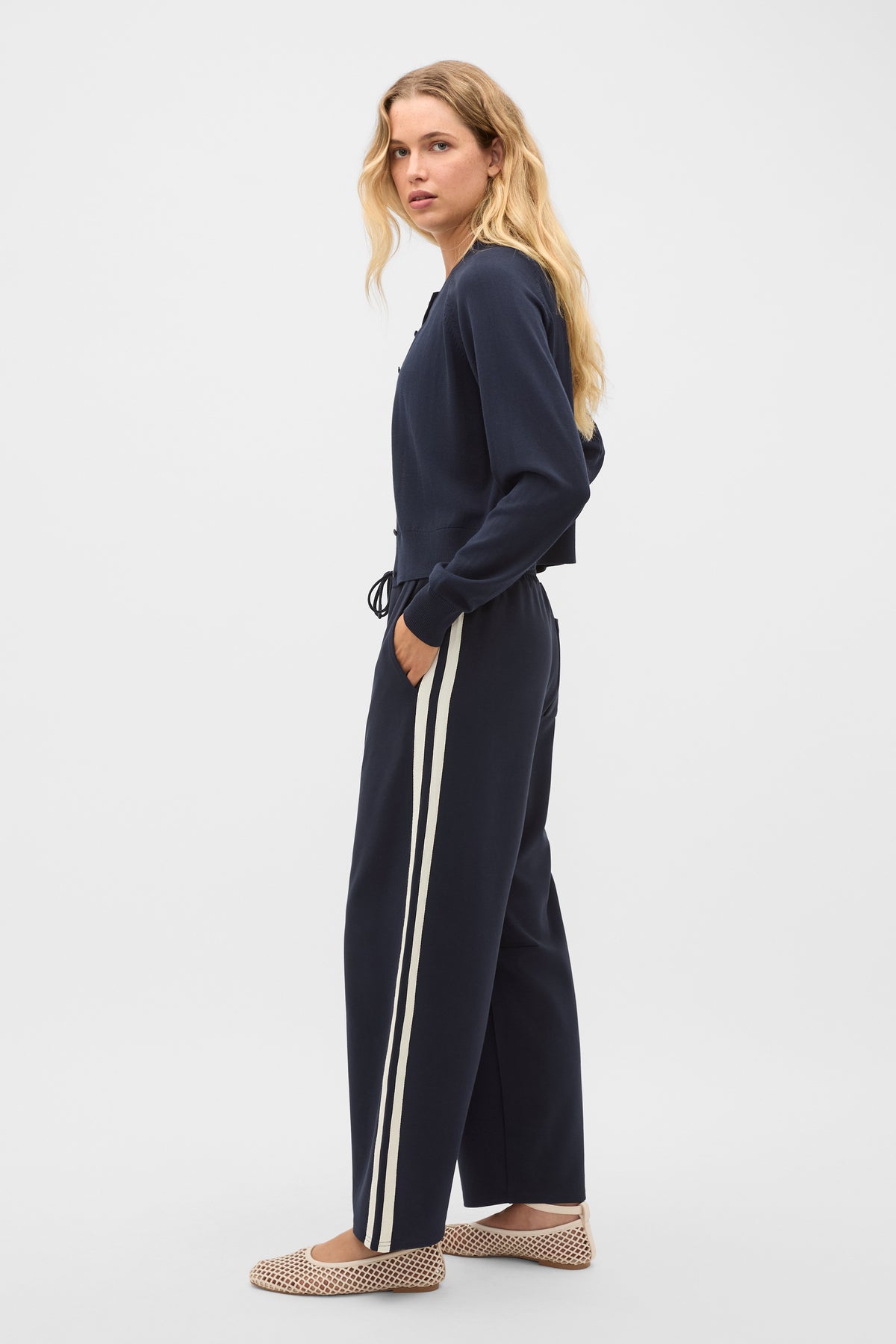 Side Stripe Barrel Leg Pant