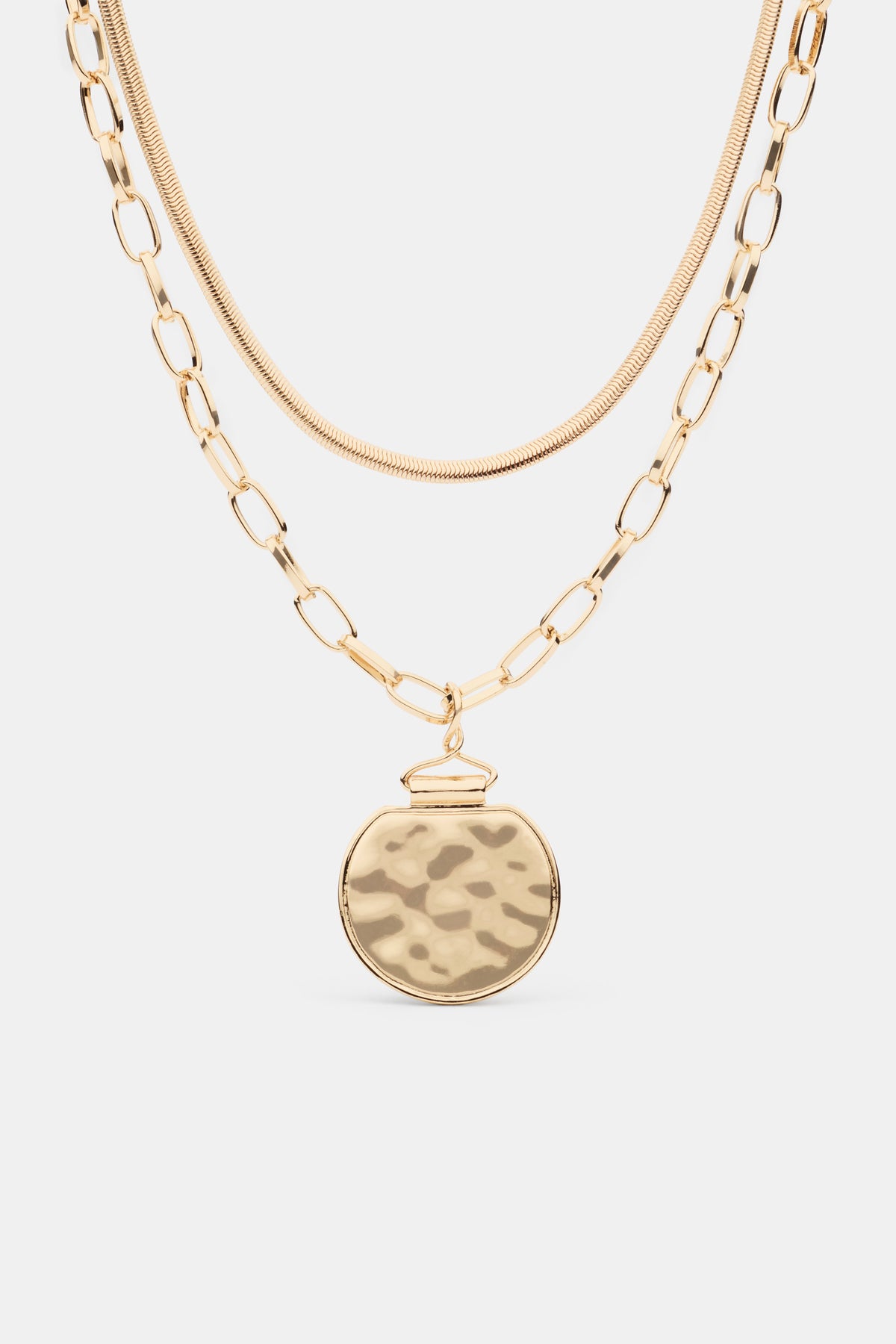 Layered Molten Pendant Necklace