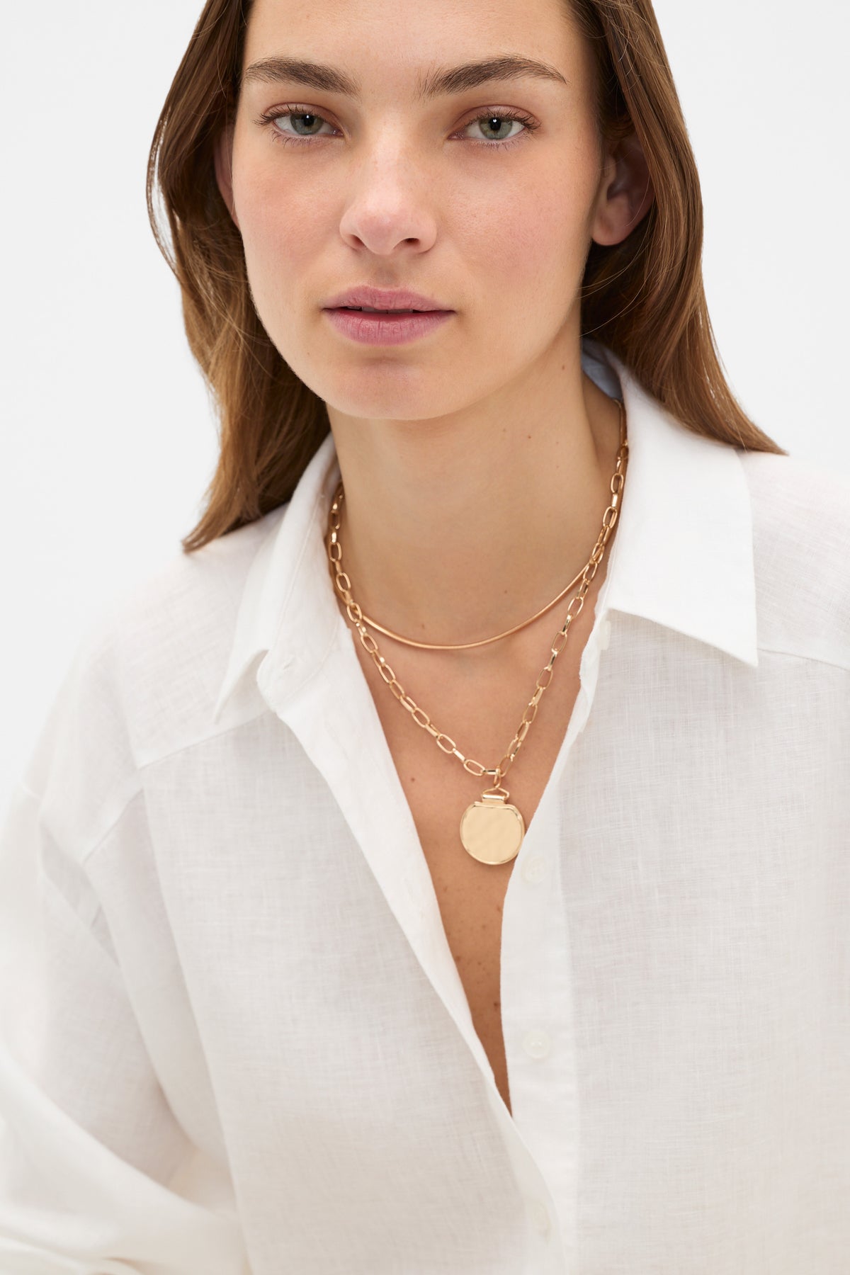 Layered Molten Pendant Necklace