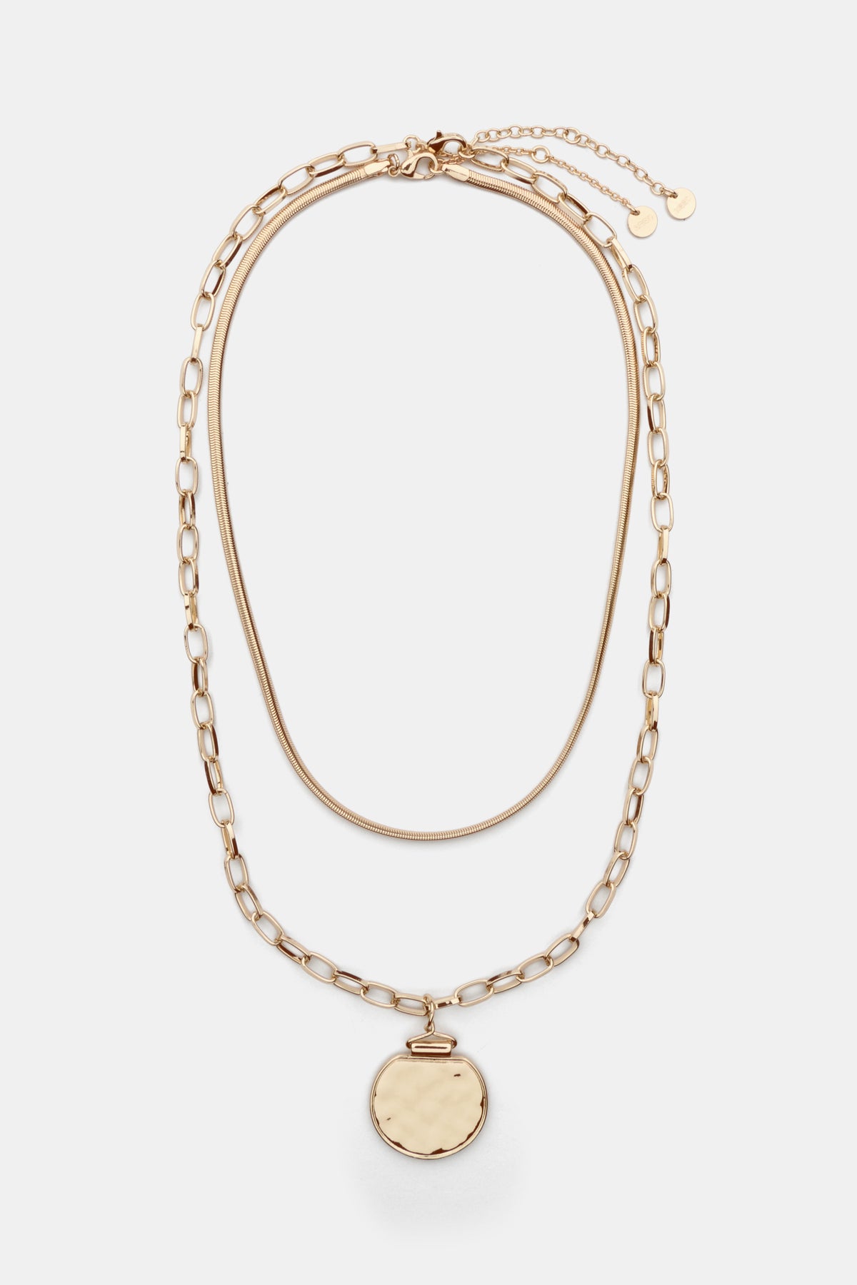 Layered Molten Pendant Necklace