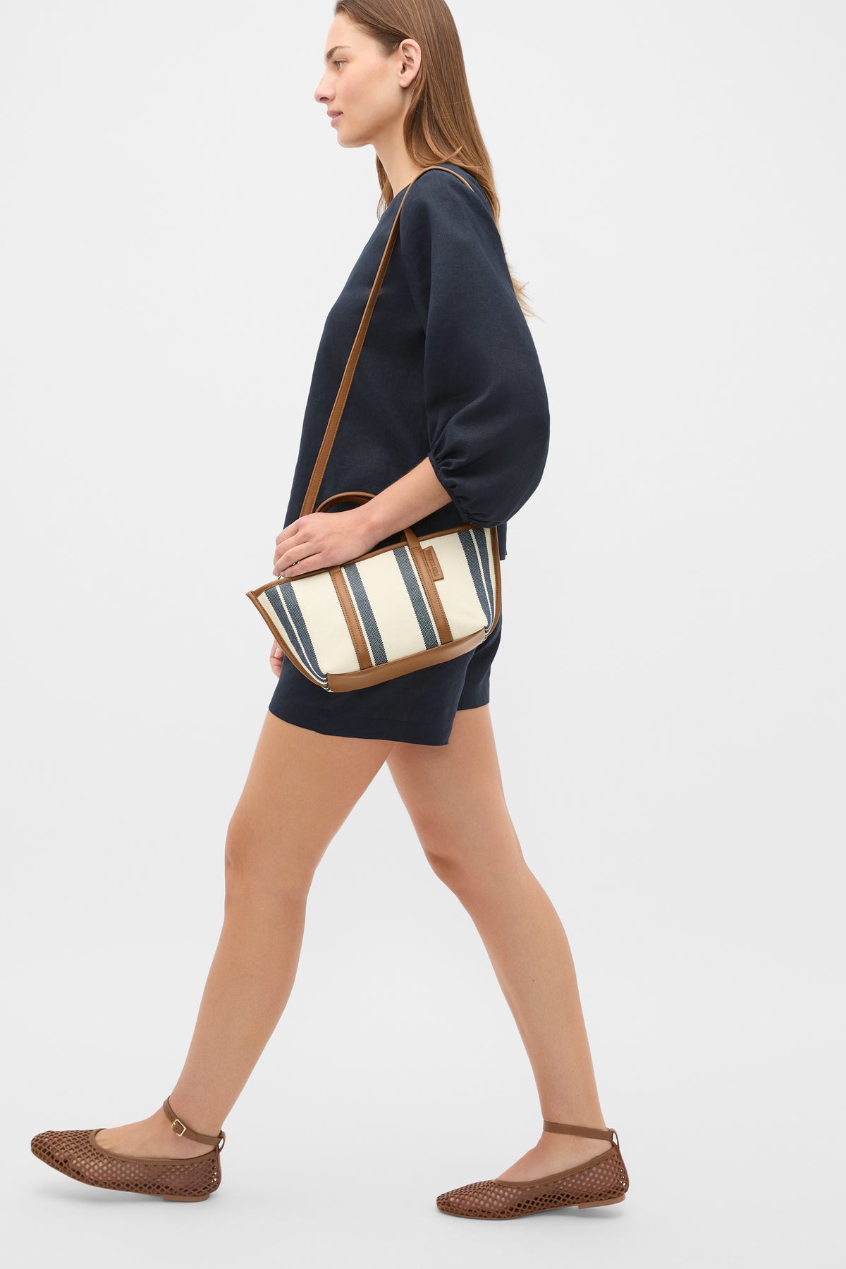 Trim Detail Stripe Mini Tote